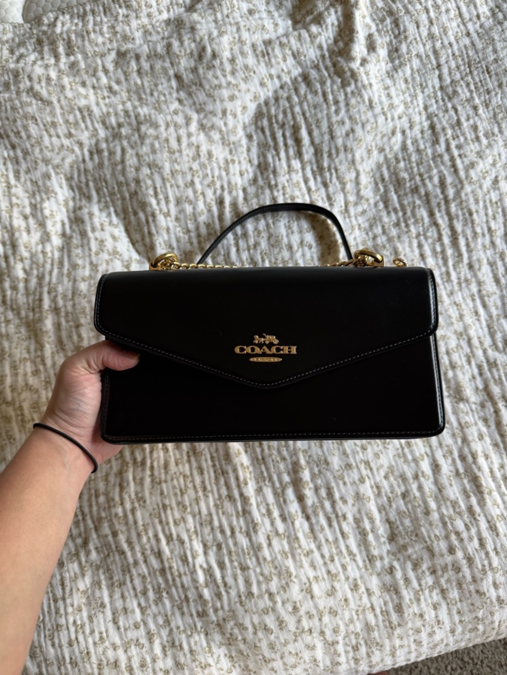 Coach Klare Envelope Crossbody- Black with Gold Hardware - Picture 15 of 15